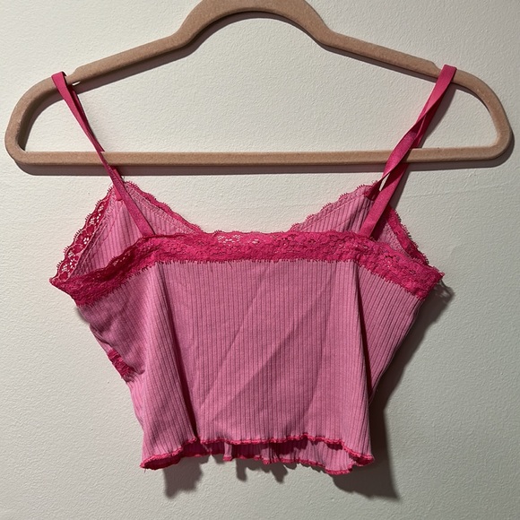 Hot Pink Lace Crop top, Size Small - Picture 3 of 3